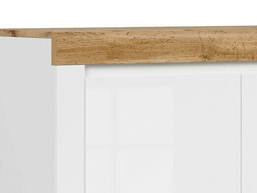 Dressoir Sonsoru 101 (Wit + Glanzend wit + Wotan eik)