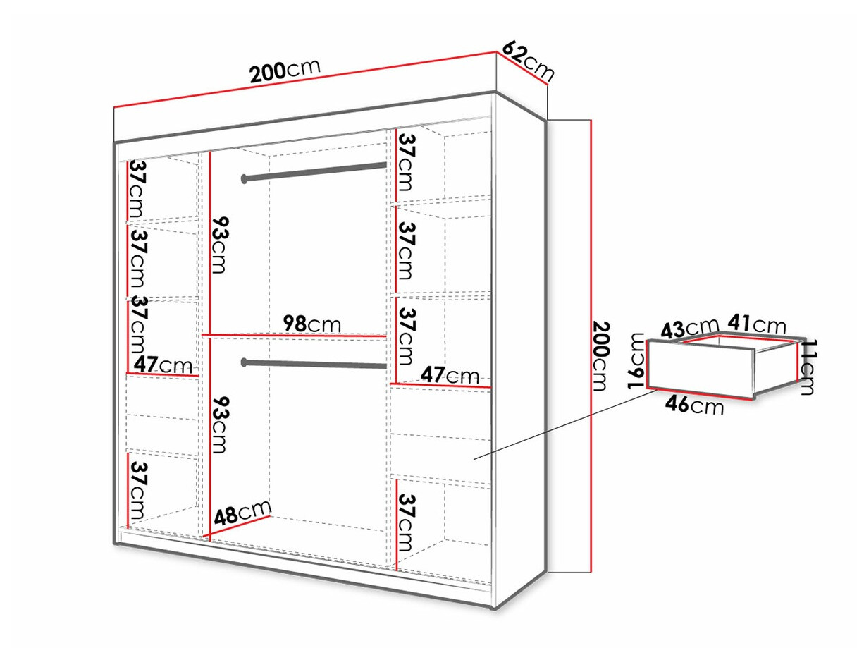 Kledingkast Hartford 284 (Wit)