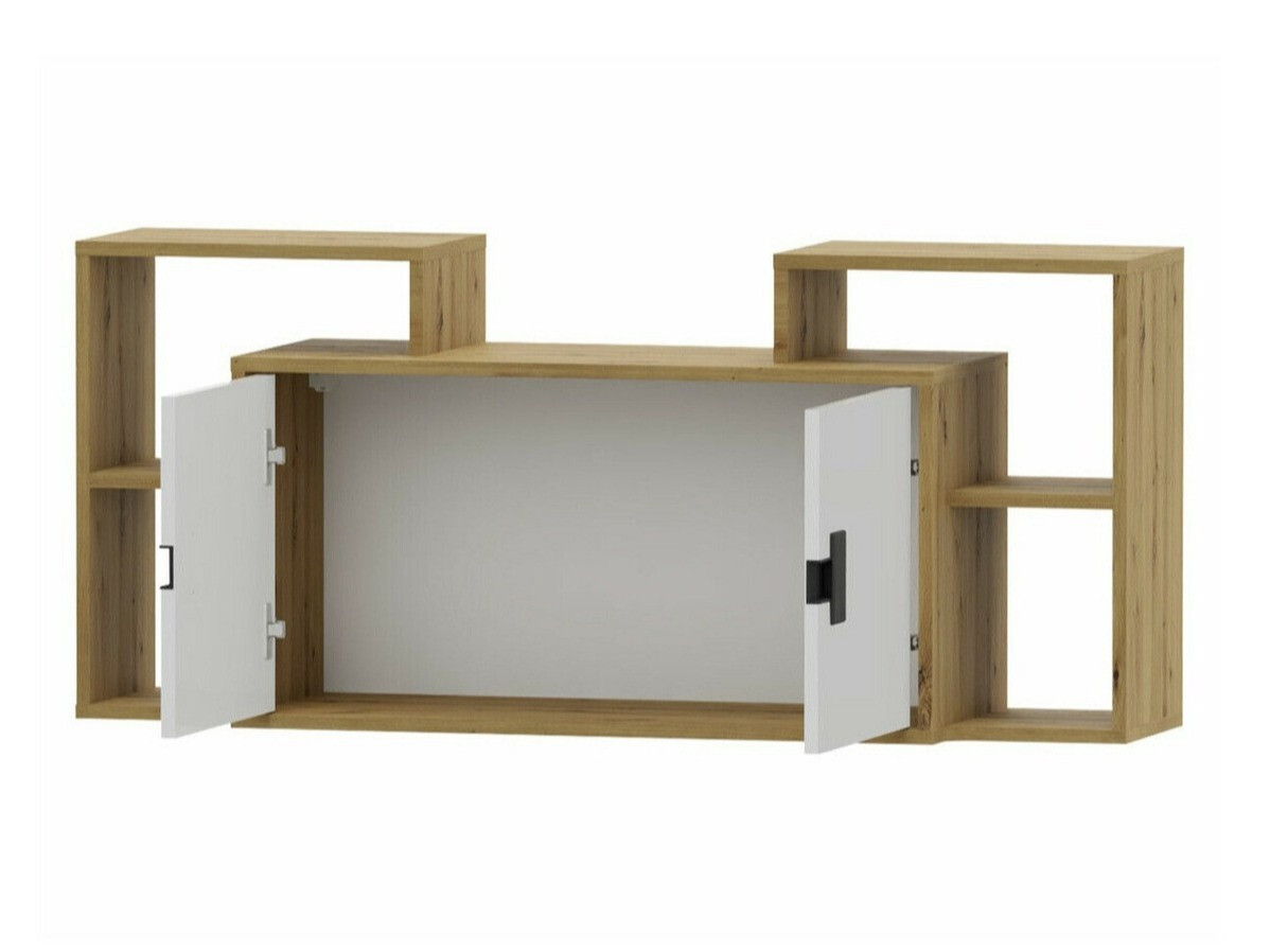 Wandkast Florevi 107 (Mat wit + Artisan eiken)