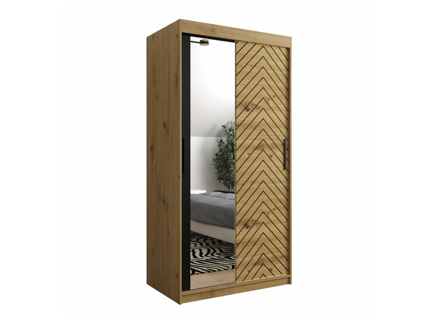 Kledingkast Hartford 307 (Artisan eiken + Zwart)