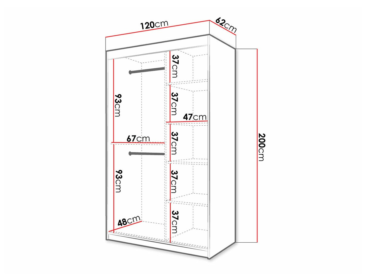Kledingkast Hartford 308 (Artisan eiken + Zwart)