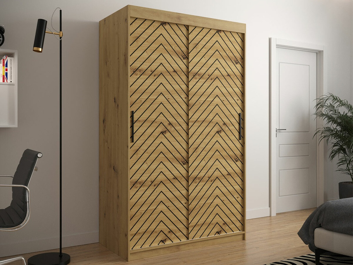 Kledingkast Hartford 308 (Artisan eiken + Zwart)