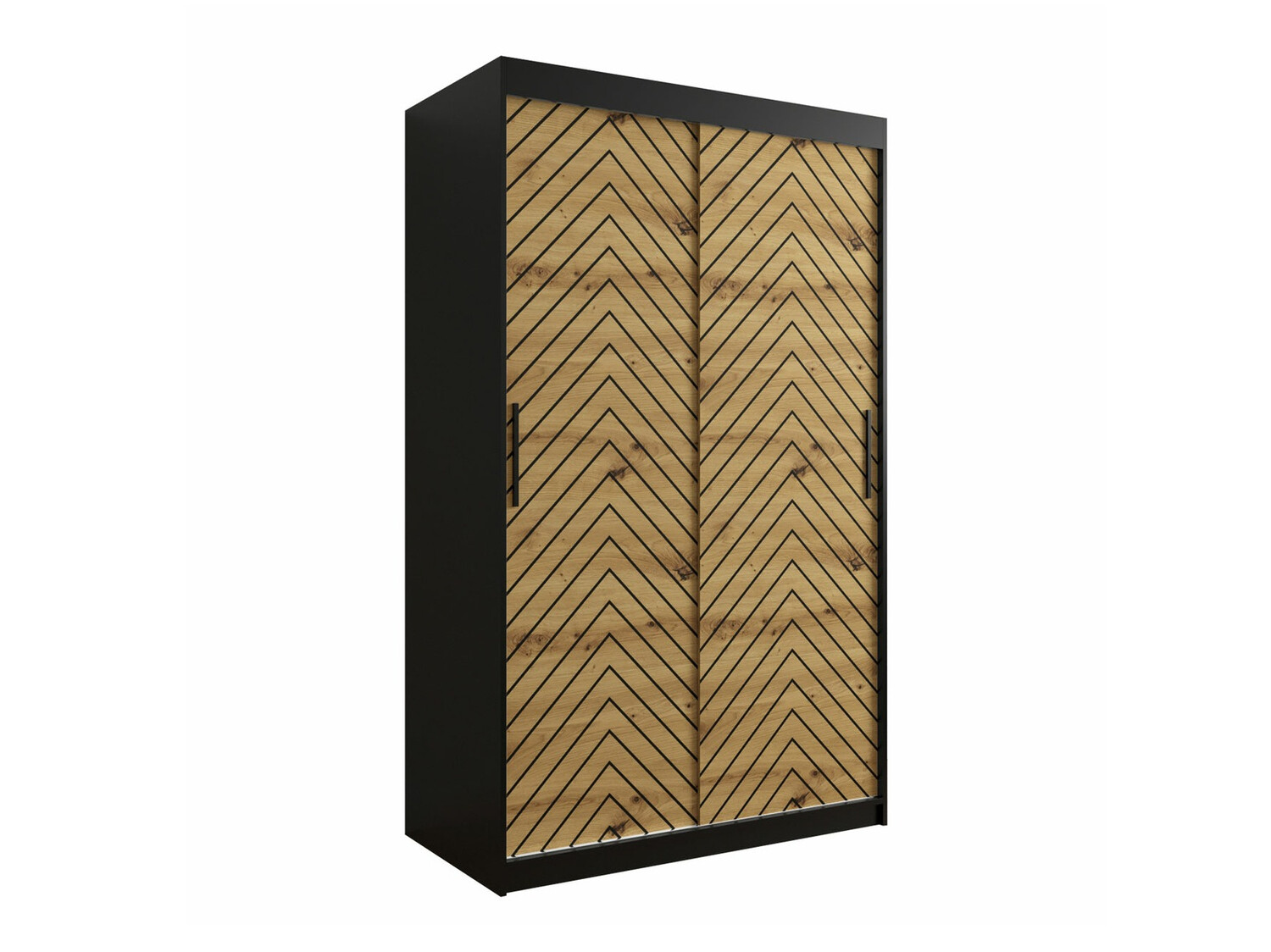 Kledingkast Hartford 308 (Zwart + Artisan eiken)