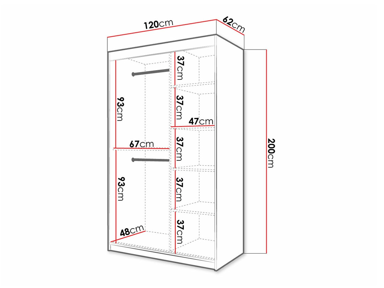 Kledingkast Hartford 309 (Artisan eiken + Zwart)