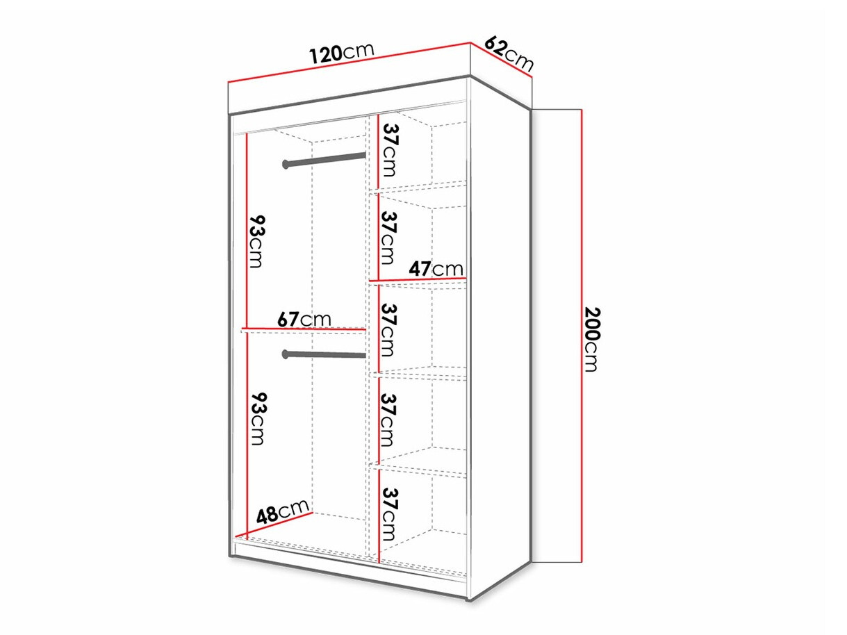 Kledingkast Hartford 309 (Wit + Zwart)