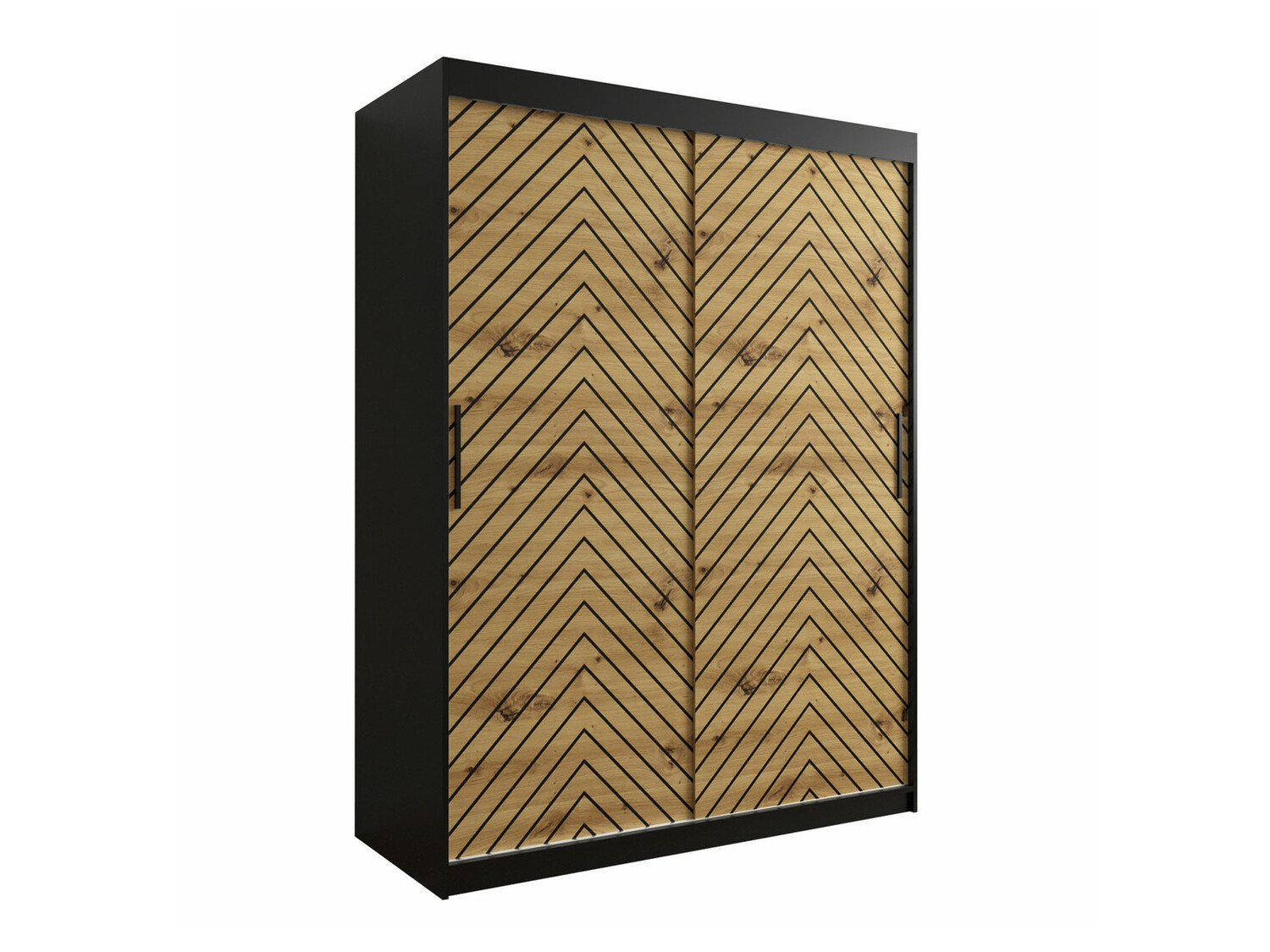 Kledingkast Hartford 310 (Zwart + Artisan eiken)