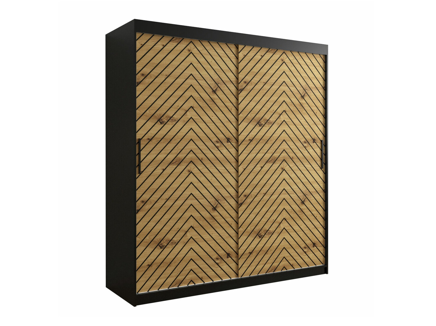 Kledingkast Hartford 312 (Zwart + Artisan eiken)