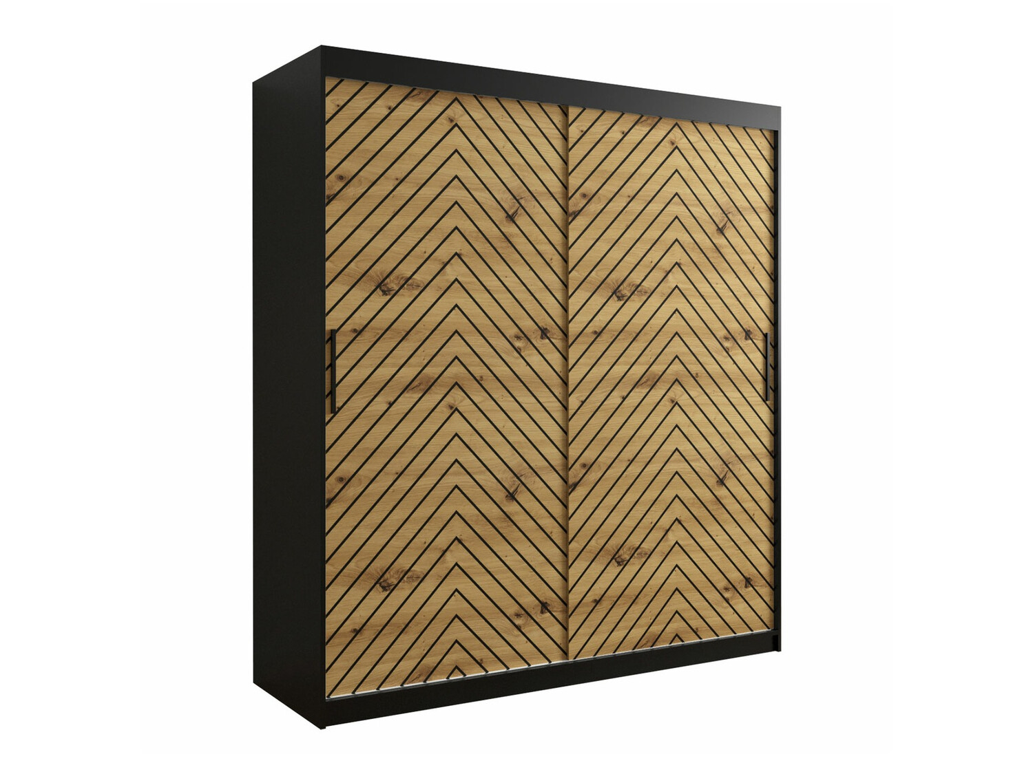 Kledingkast Hartford 312 (Zwart + Artisan eiken)