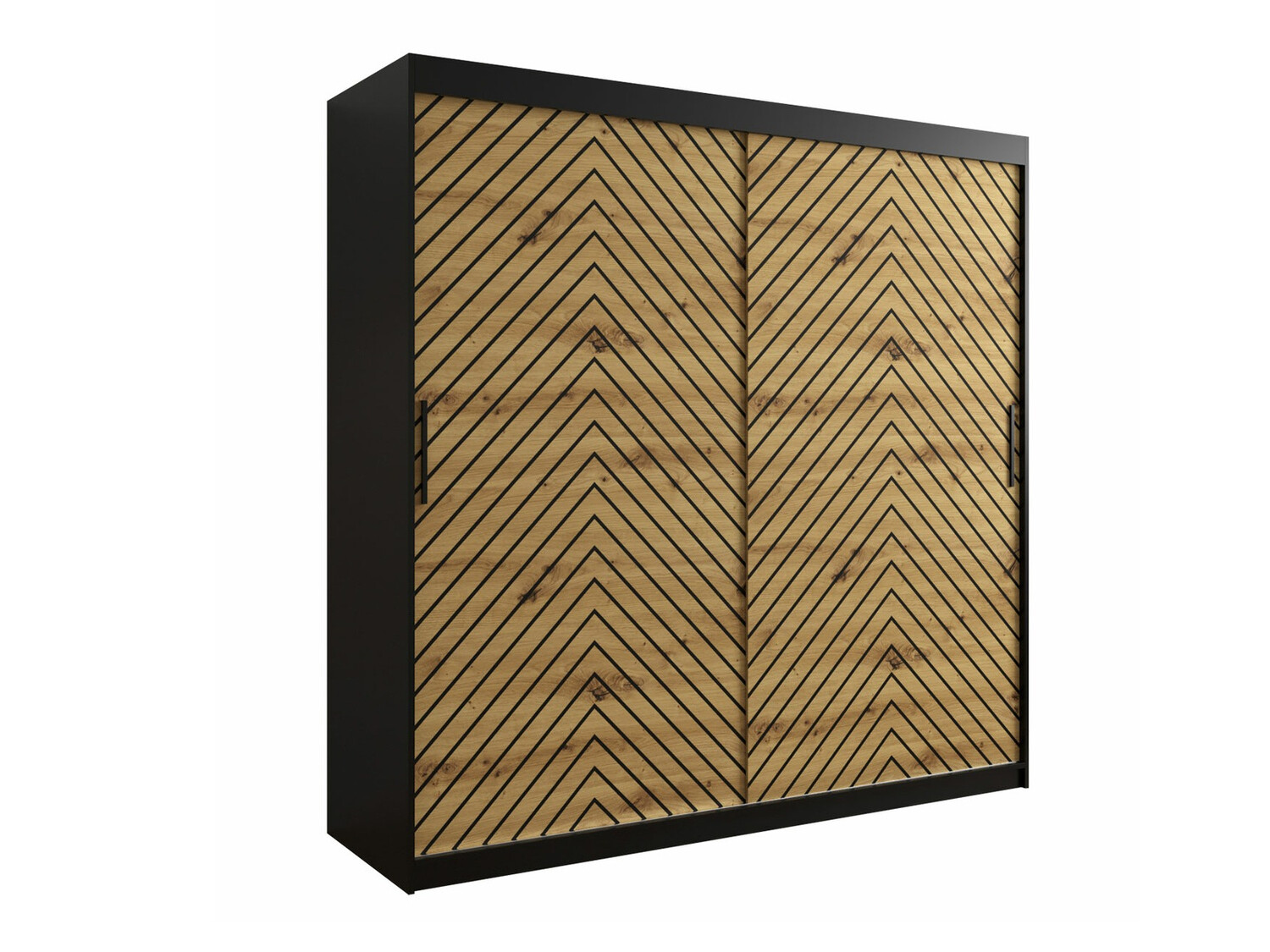 Kledingkast Hartford 314 (Zwart + Artisan eiken)