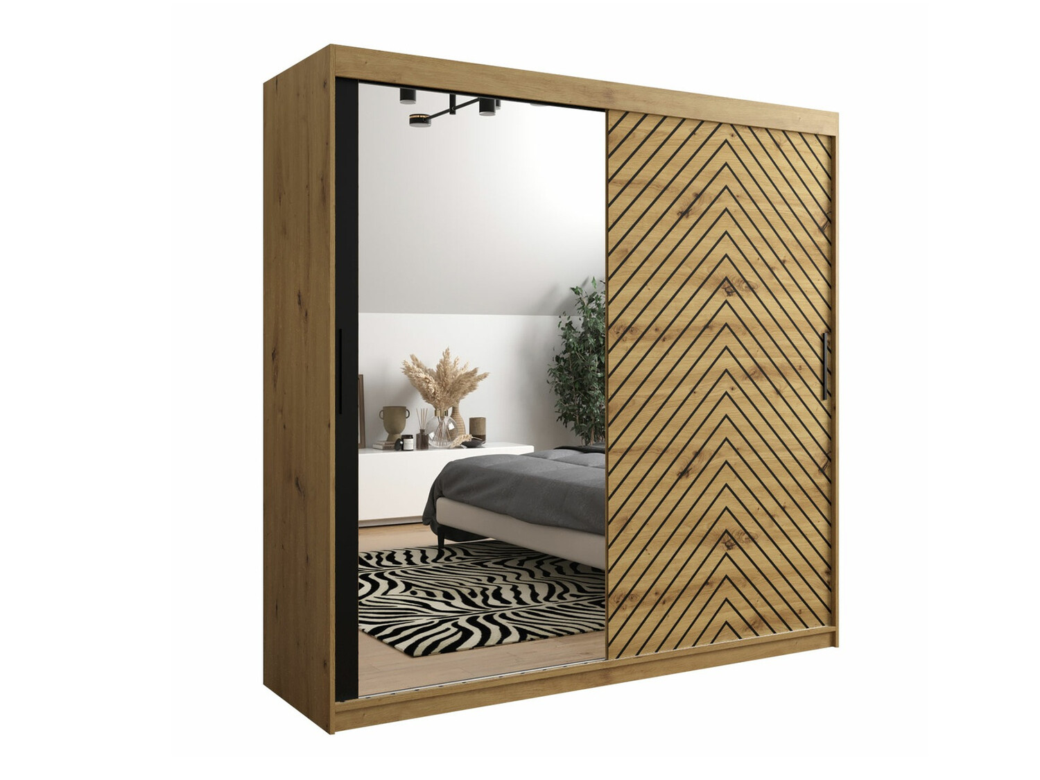 Kledingkast Hartford 315 (Artisan eiken + Zwart)