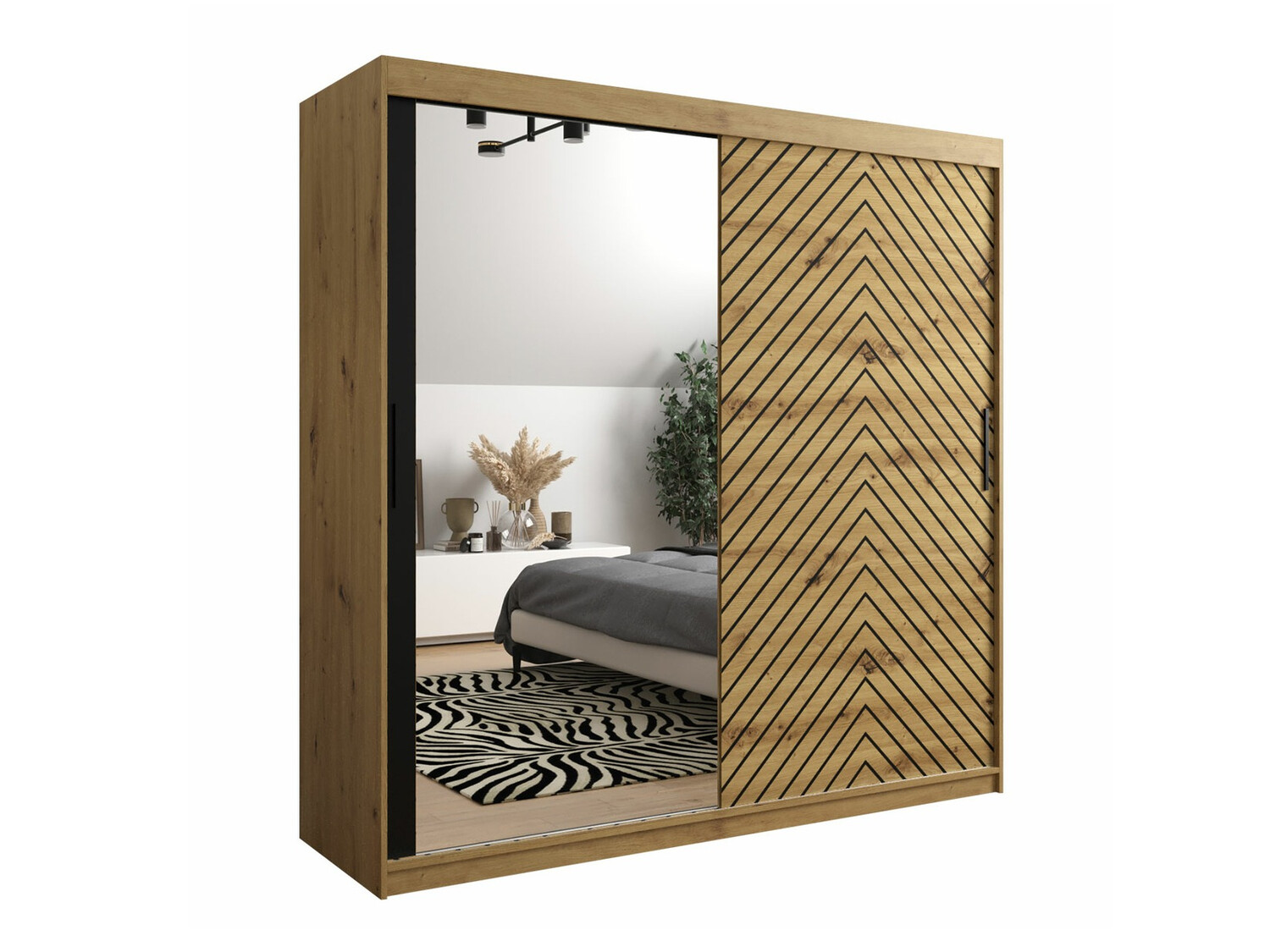 Kledingkast Hartford 315 (Artisan eiken + Zwart)