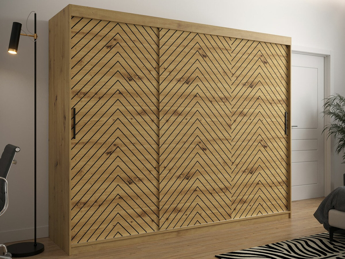 Kledingkast Hartford 316 (Artisan eiken + Zwart)