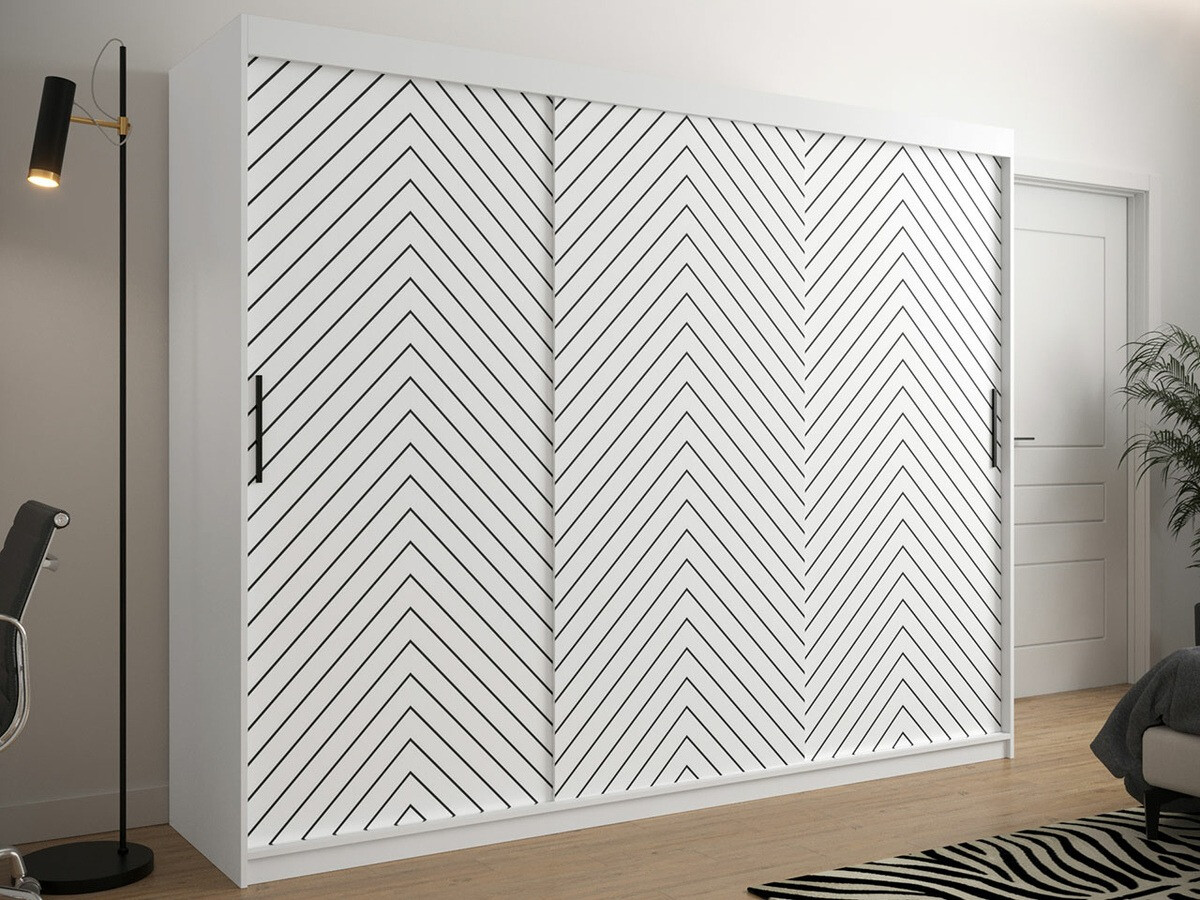 Kledingkast Hartford 316 (Wit + Zwart)