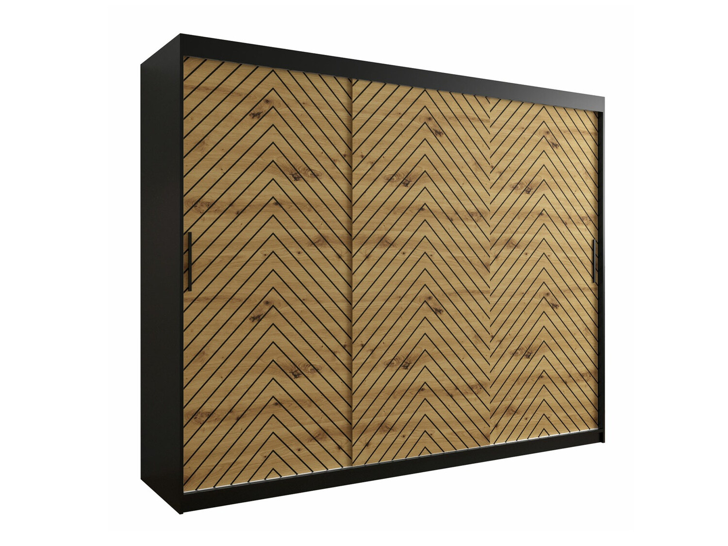 Kledingkast Hartford 316 (Zwart + Artisan eiken)