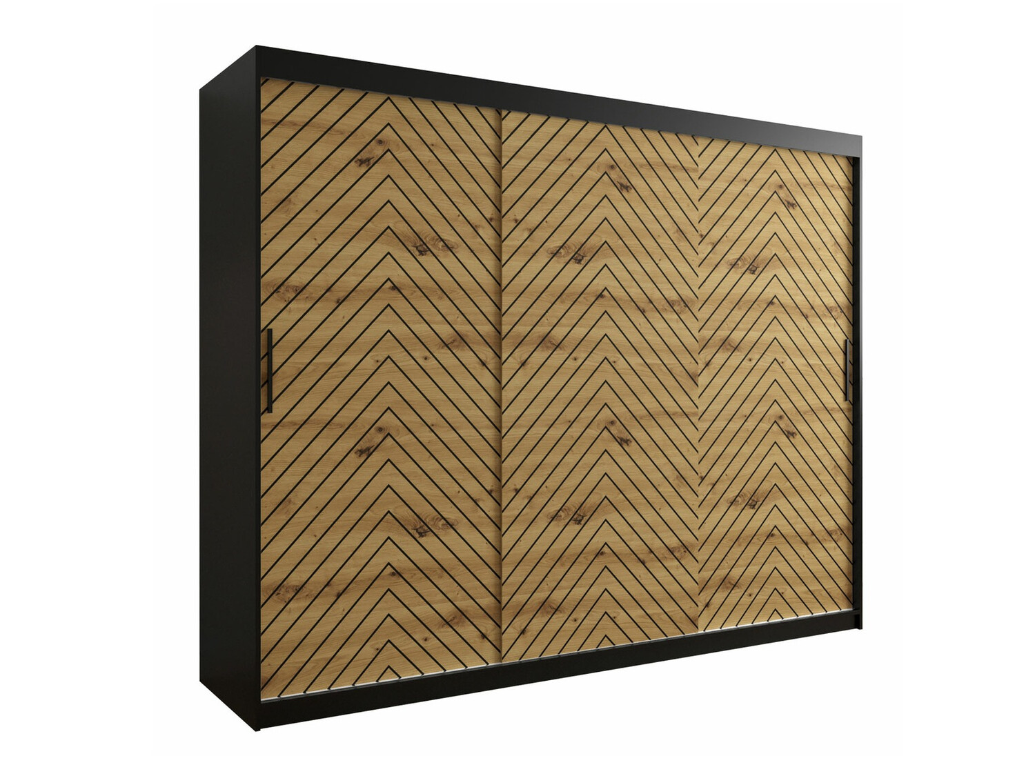 Kledingkast Hartford 316 (Zwart + Artisan eiken)