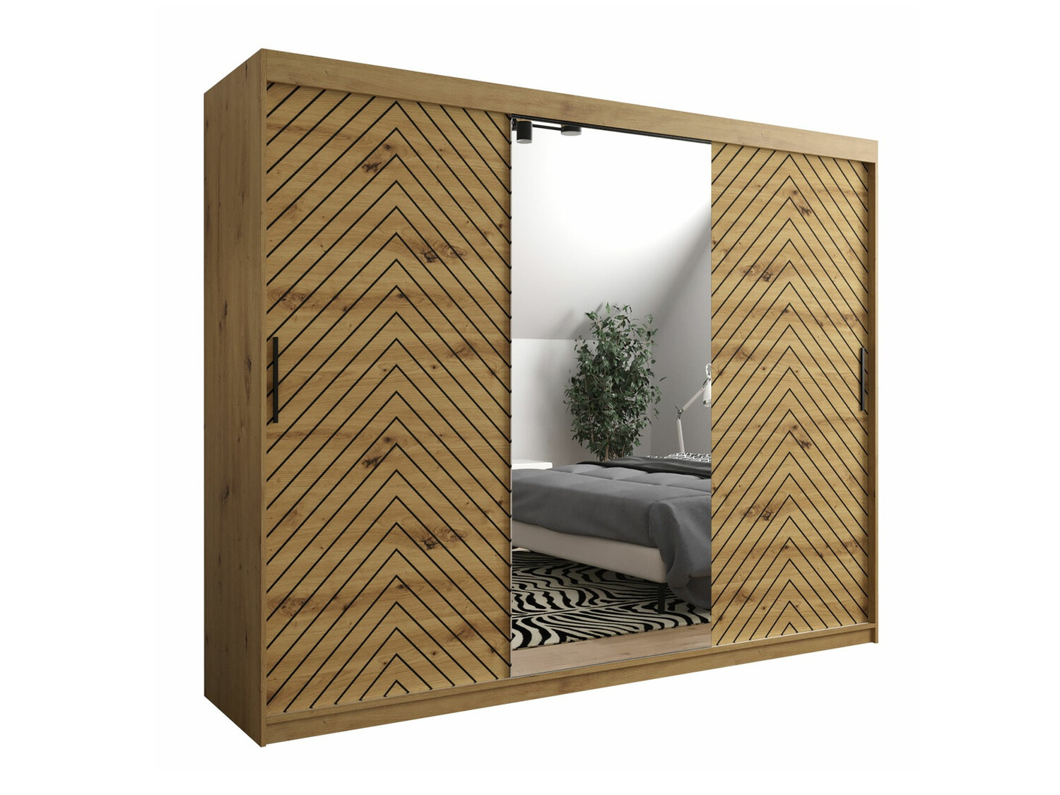 Kledingkast Hartford 317 (Artisan eiken + Zwart)