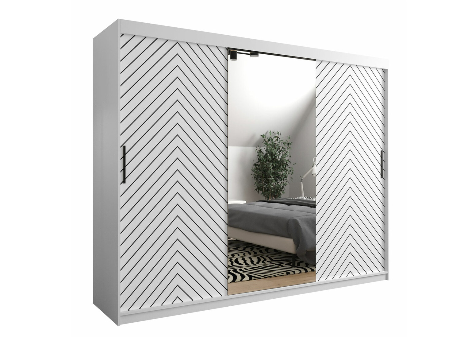 Kledingkast Hartford 317 (Wit + Zwart)