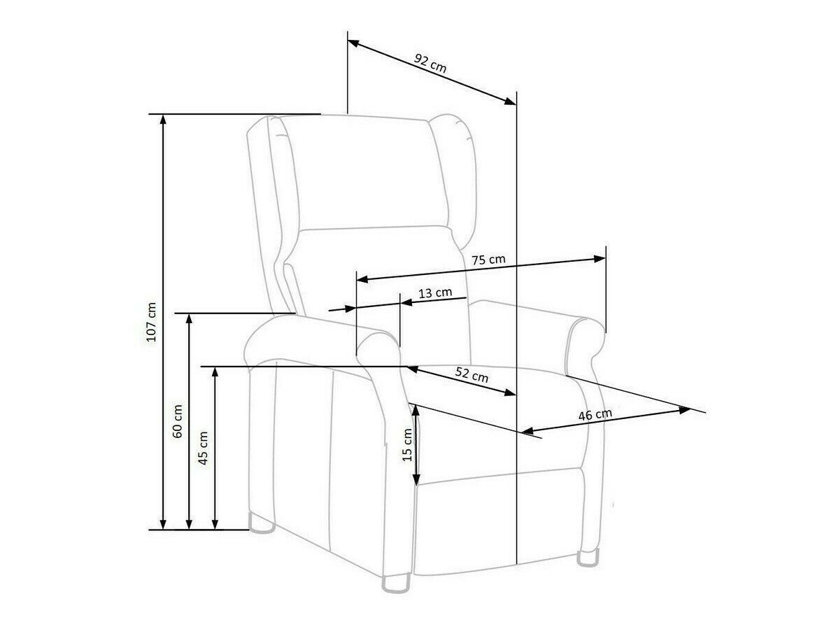 Relaxfauteuil Houston 878 (Zwart)
