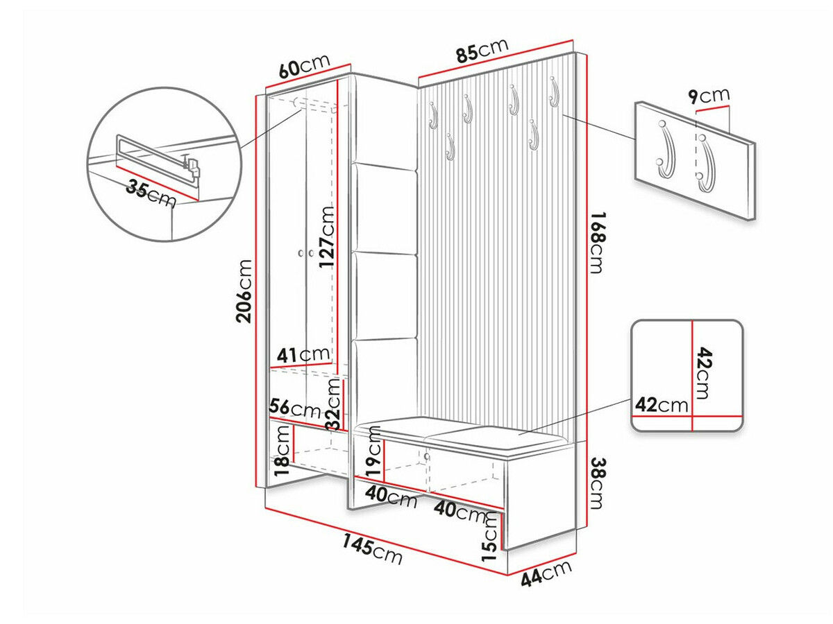 Gangmeubelset Hartford 320 (Artisan eiken + Manila 16)