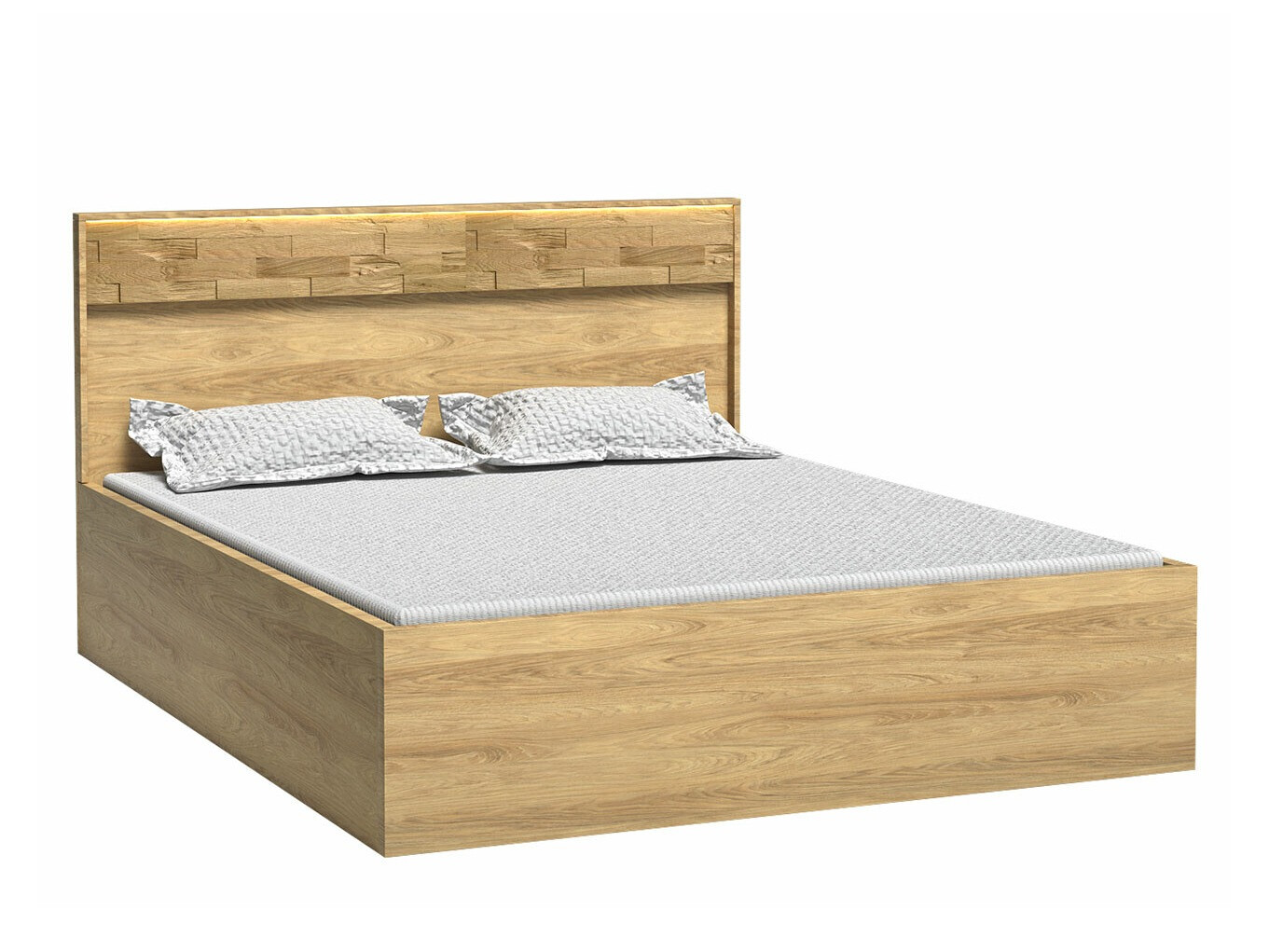 Bed Etrmoni 113 (Licht hout + Eiken)