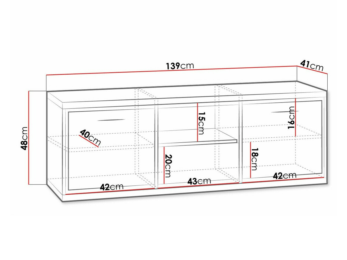 TV-meubel Etrmoni 112 (Licht hout + Eiken)