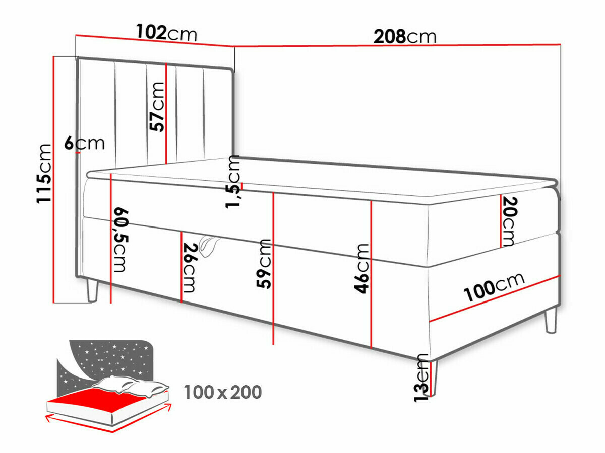Boxspring Baltimore 170 (Soft 017 + Fresh 11)
