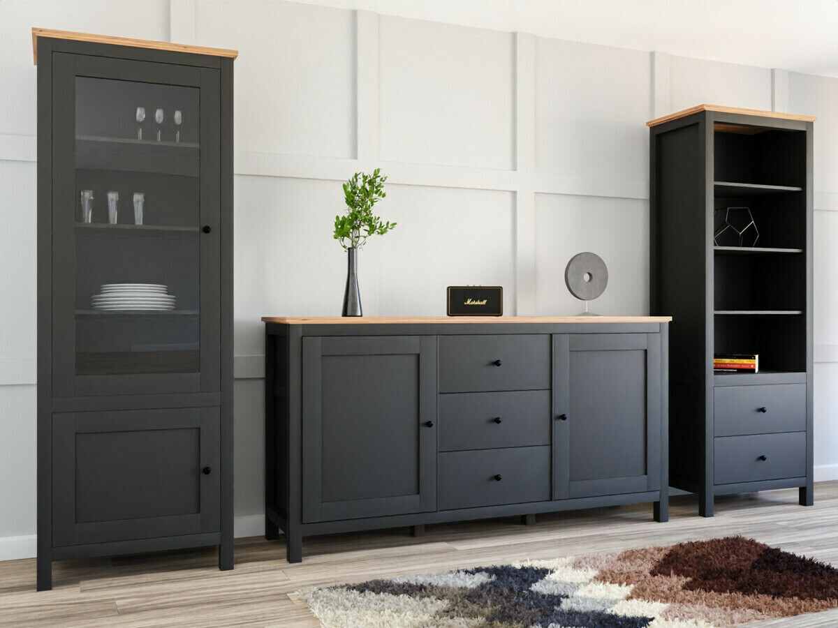 Boekenkast Sordoro 113 (Grafiet + Artisan eiken)