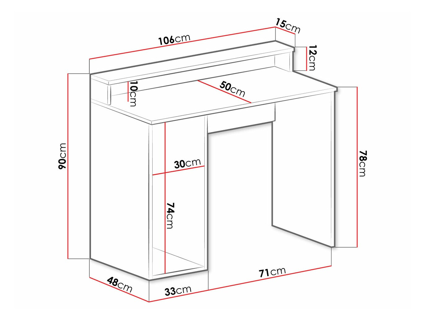 Bureau voor spelen Hartford 324 (Zwart)