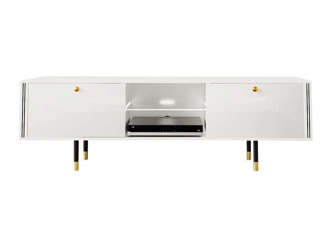 TV-meubel Merced 110 (Wit + Glanzend wit)