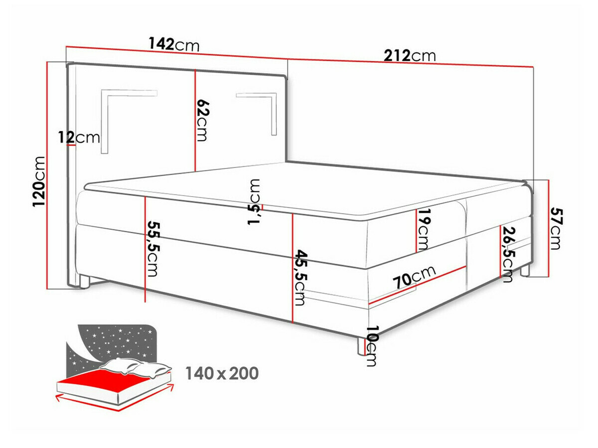 Boxspring Baltimore 173 (Fresh 11)