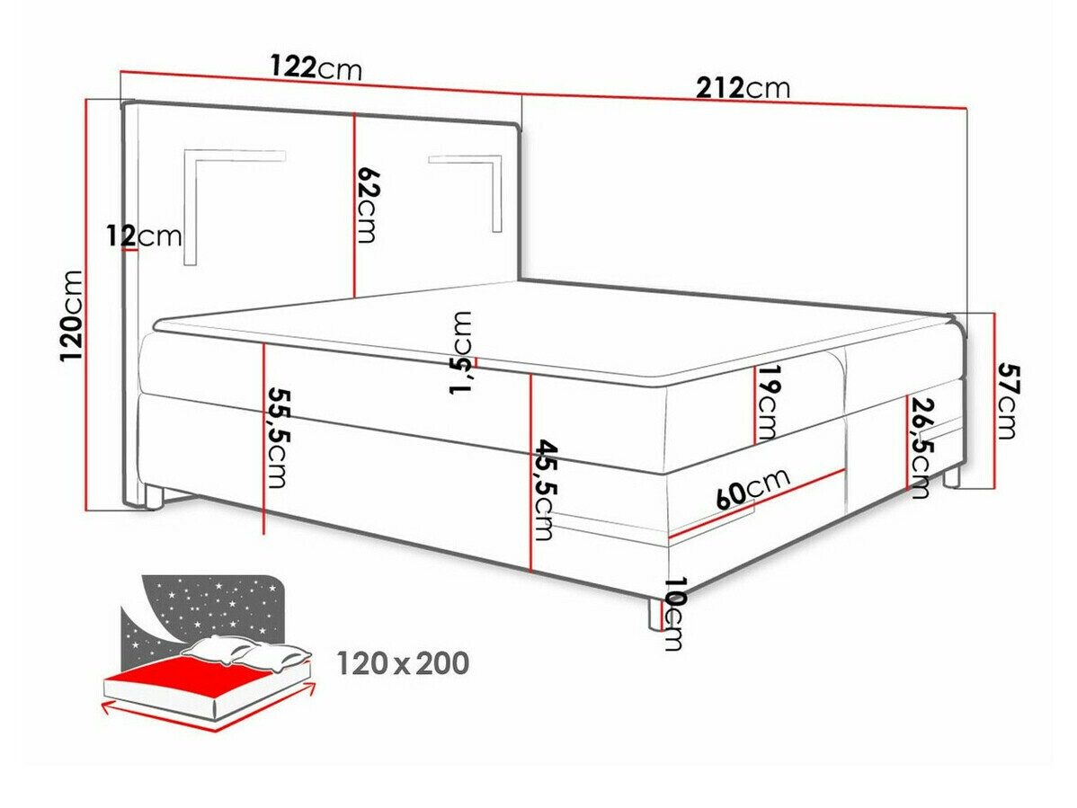 Boxspring Baltimore 173 (Fresh 11)