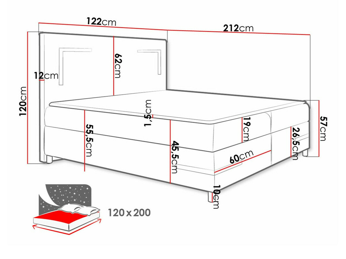 Boxspring Baltimore 173 (Fresh 37)