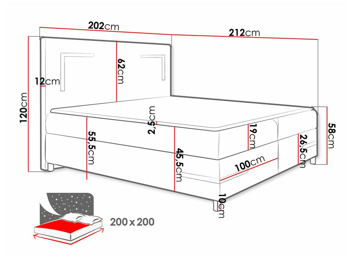 Boxspring Baltimore 173 (Fresh 4)