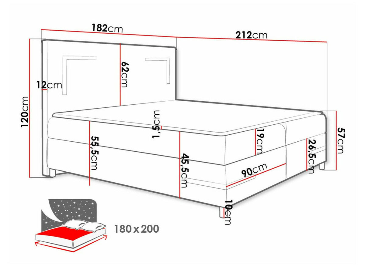 Boxspring Baltimore 173 (Soft 017)