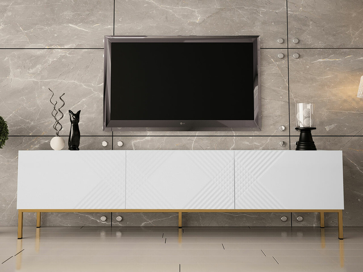 TV-meubel Levelbu 103 (Wit + Glanzend wit)