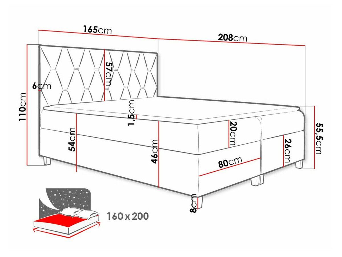Boxspring Baltimore 176 (Fresh 11)