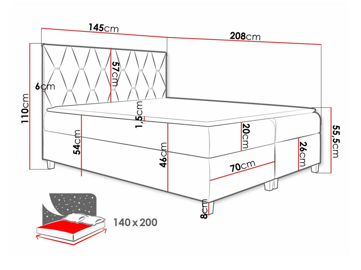 Boxspring Baltimore 176 (Fresh 4)
