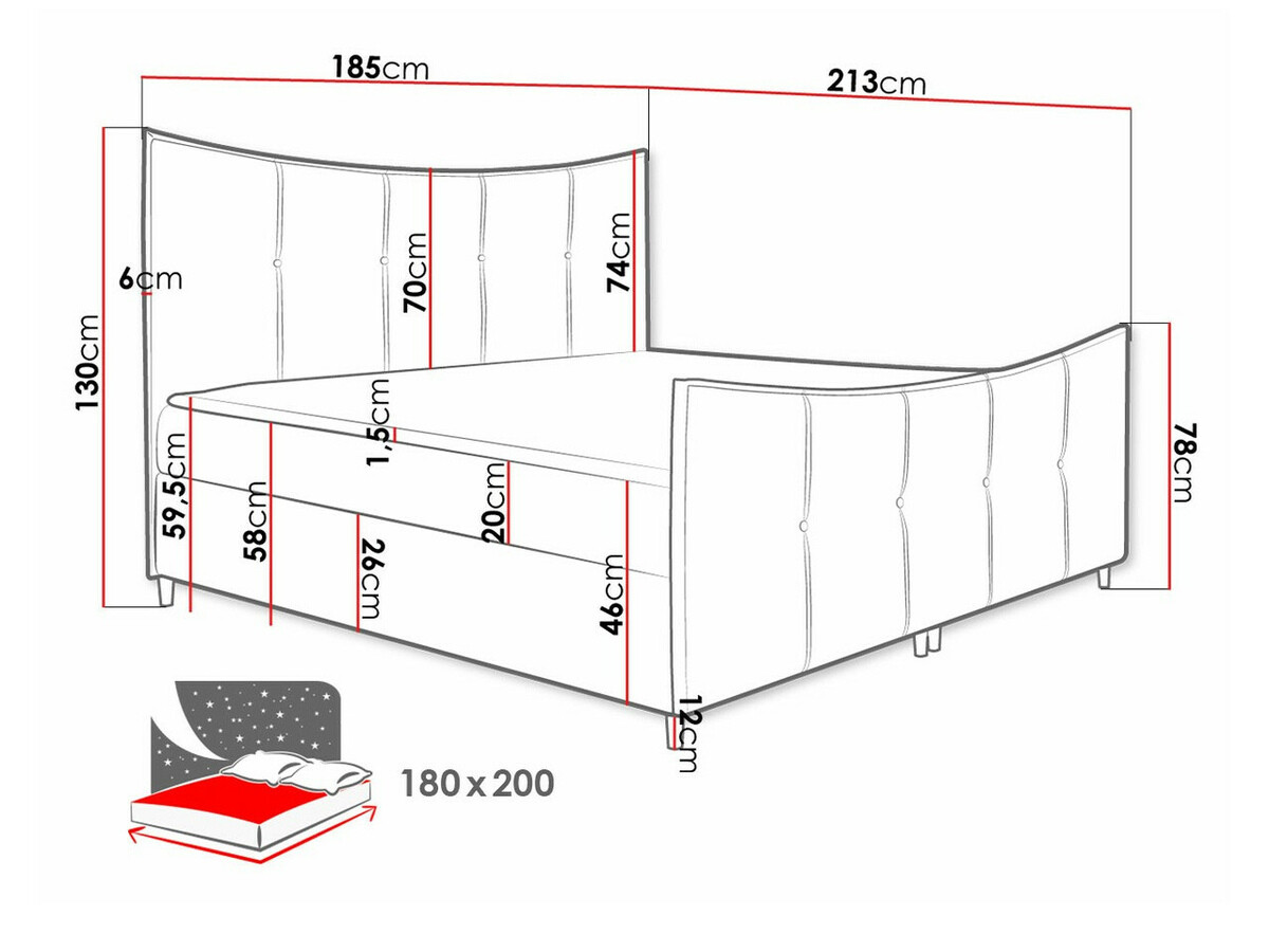 Boxspring Baltimore 177 (Fresh 11)