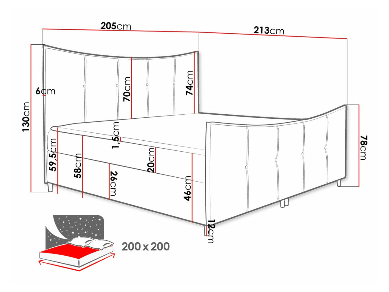 Boxspring Baltimore 177 (Fresh 4)
