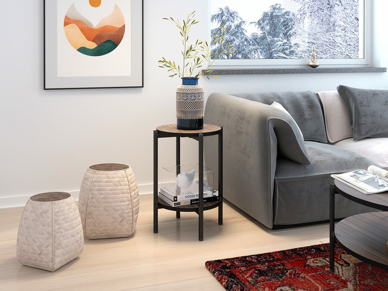 Bijzettafel Comfivo 221 (Bruin + Zwart)