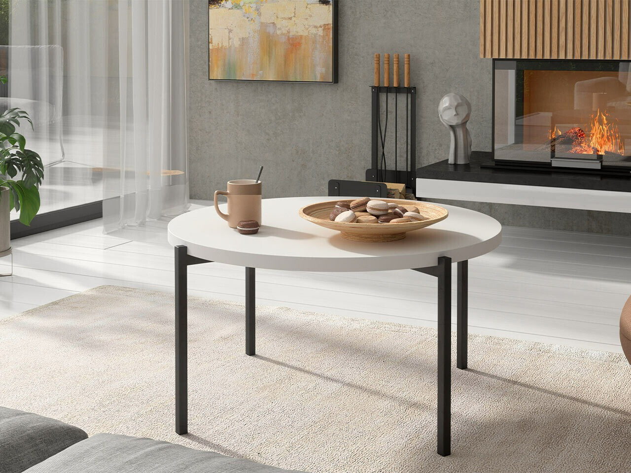 Salontafel Providence 176 (Wit + Zwart)