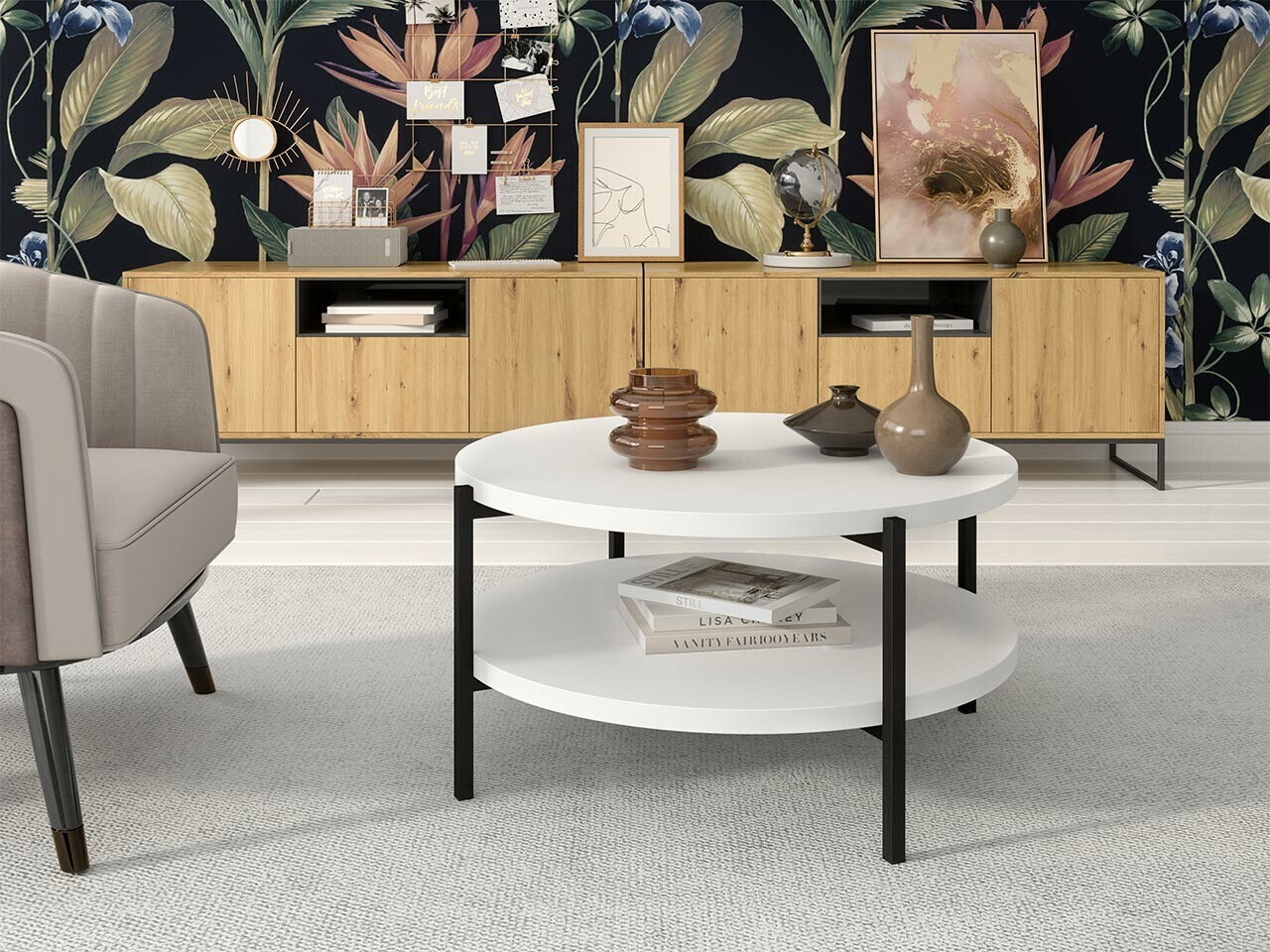 Salontafel Providence 177 (Wit + Zwart)