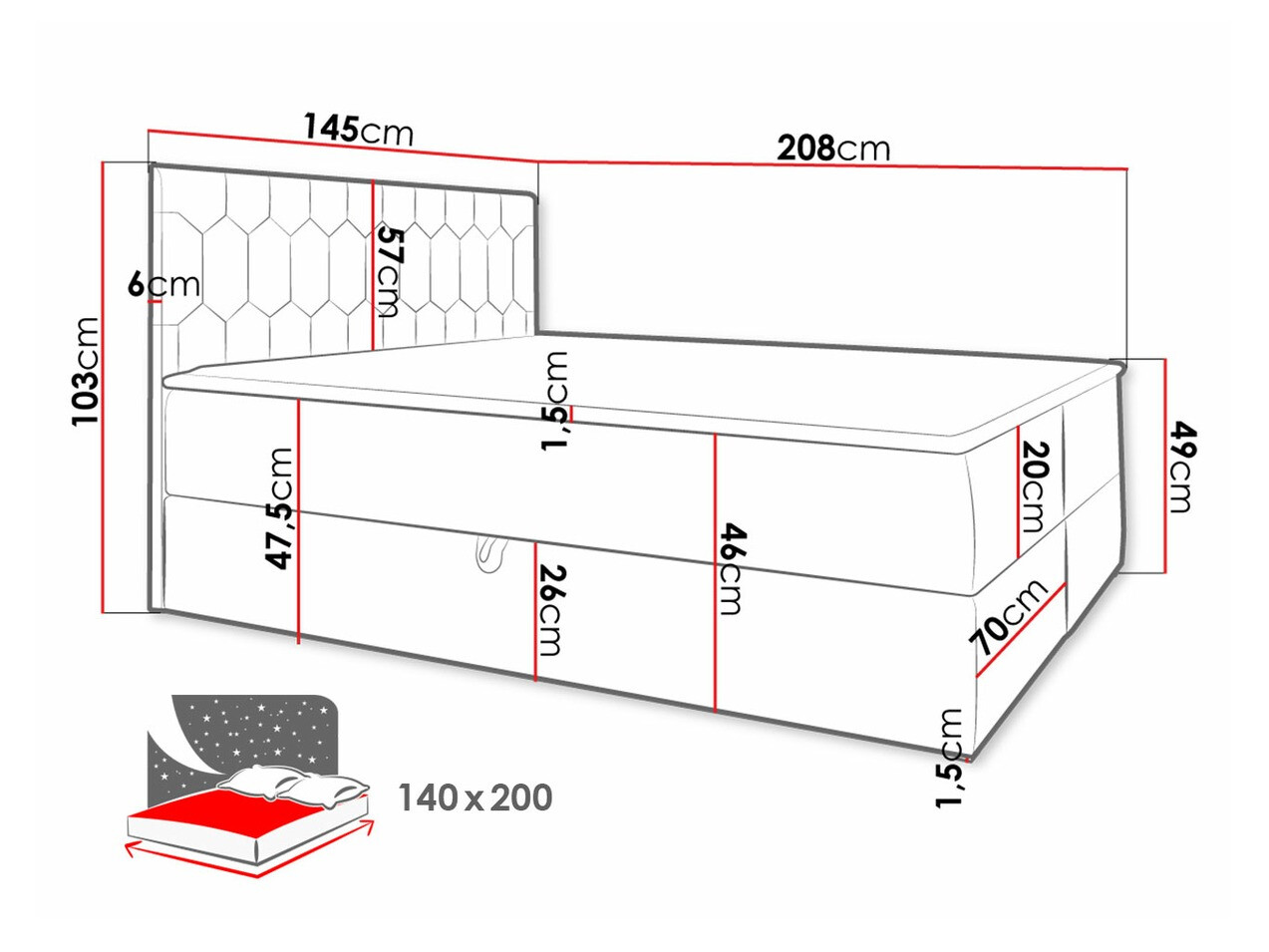 Boxspring Baltimore 181 (Fresh 1)