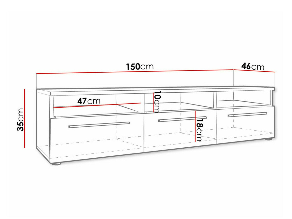 TV-meubel Nashville 100 (Wit + Glanzend wit)