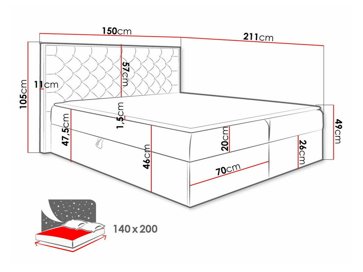 Boxspring Baltimore 182 (Wotan eik + Faro 14)