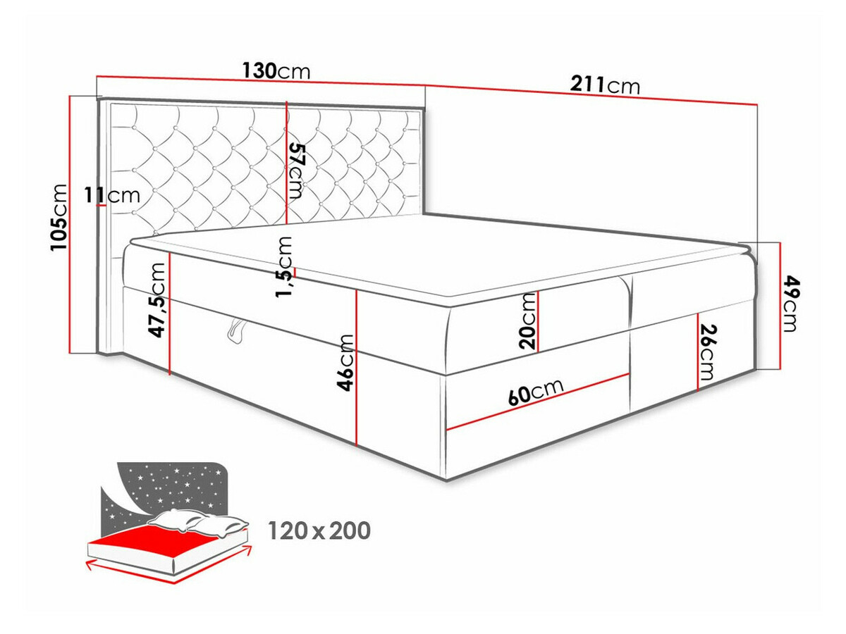 Boxspring Baltimore 182 (Wotan eik + Faro 5)