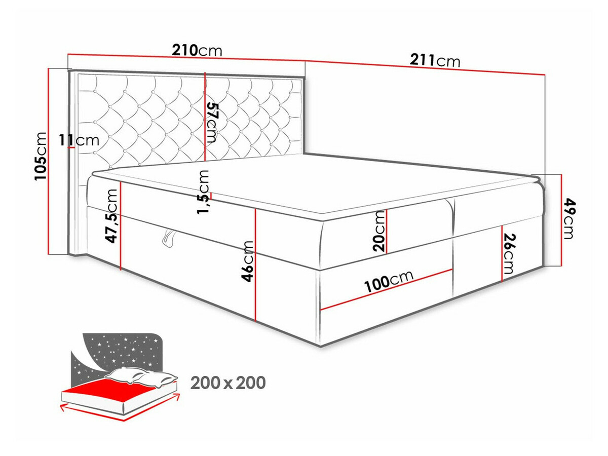 Boxspring Baltimore 182 (Wotan eik + Faro 5)