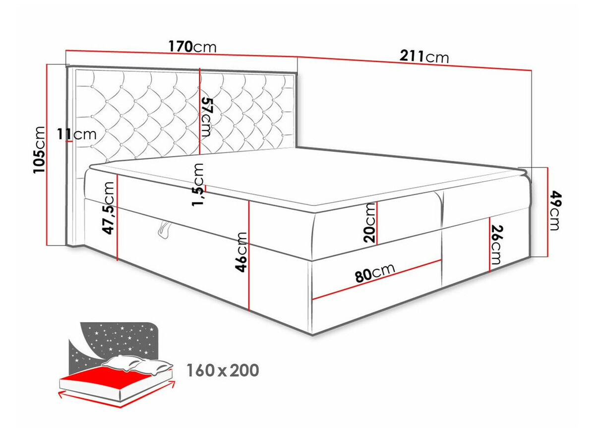 Boxspring Baltimore 182 (Wotan eik + Faro 7)
