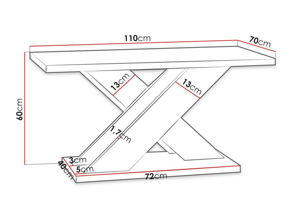 Salontafel Goodyear 116 (Grijs + Wit)