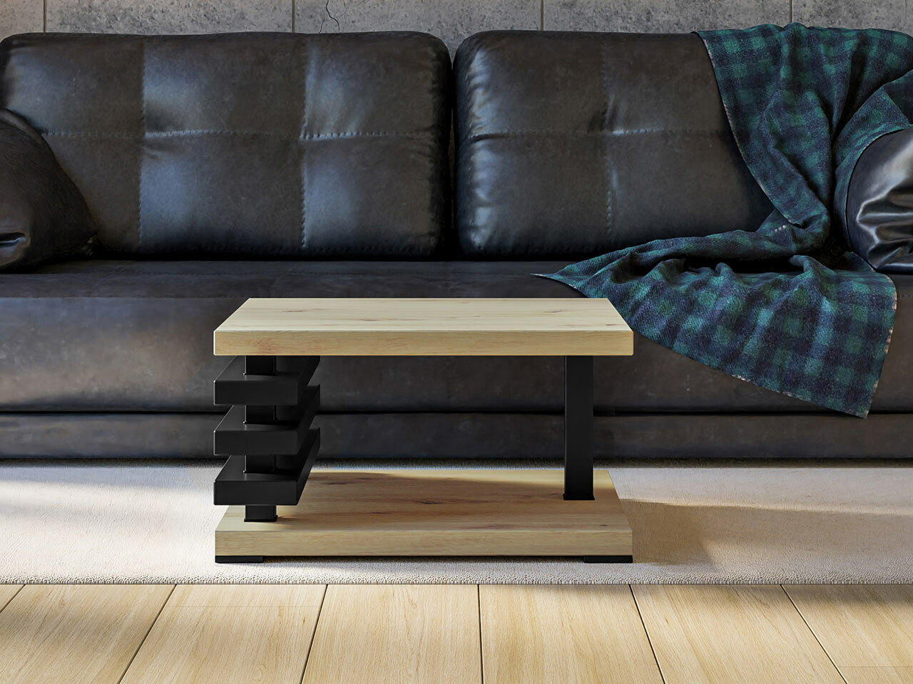 Salontafel Goodyear 122 (Artisan eiken + Zwart)